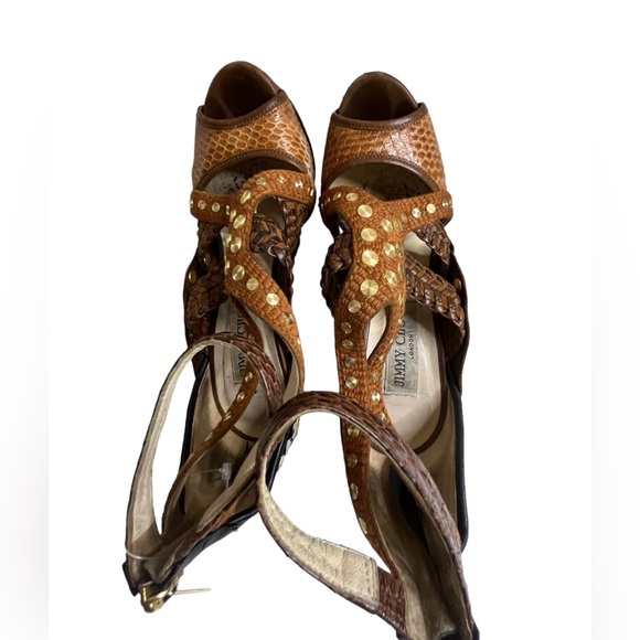 Jimmy Choo Python Khloe Kardashian Heels Platform Pumps Sz37.5 - Picture 9 of 16